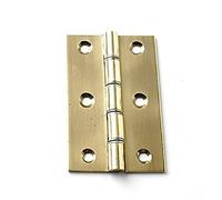 Bulk Hardware - Cerniera doppia, 75 mm, in ottone lucido, 2 pezzi
