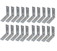 Bulk Hardware - Staffa ad angolo, placcata zinco brillante, 50 mm, confezione da 20