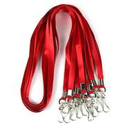 Bulk Lanyards - Cordino in nylon per badge, con porta documenti, perfetto per ufficio, bambini, insegnanti 50 Pack Rosso.