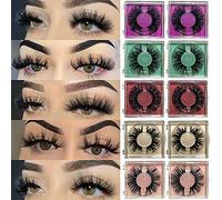 Bulk Ninglash - Confezione da 10 ciglia finte in visone, 18-22 mm, ciglia spesse fatte a mano, ciglia morbide senza crudeltà, ciglia di visone 5D all'ingrosso