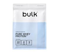 Bulk Pure Whey Proteine in Polvere, Caramello Salato, 1kg | 22g Proteine e 5g BCAA per dose, Basso contenuto di zuccheri, Supporta la crescita e il recupero muscolare