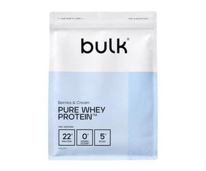 Bulk Pure Whey Proteine in Polvere, Frutti di Bosco e Crema, 1kg | 22g Proteine e 5g BCAA per dose, Basso contenuto di zuccheri, Supporta la crescita e il recupero muscolare