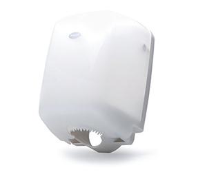 Bulky Soft BS-01130 - Distributore per rotolo di asciugamani di carta Mini con cavo interno, BS-99610, diametro massimo 15 cm, colore: Bianco/Trasparente