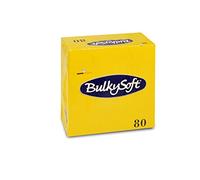 Bulky Soft BS-32054 - Confezione da 80 tovaglioli piegati a 3 veli, 33 x 33 cm, colore: Giallo