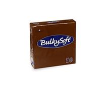 BULKY Soft BS 32760 tovaglioli 1/4 volte, 2 Veli, 33 cm x 33 cm, Marrone (Confezione da 50 pezzi)