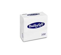 BULKY Soft BS 32980 tovaglioli 1/4 volte, 2 Veli, 33 cm x 33 cm, alto bianco (confezione da 100 pezzi)