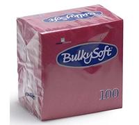Bulky Soft Tovaglioli 24 x 24 2 Veli Bordeaux, 100 Pezzi