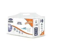 BulkySoft plus 82314 - Asciugamano pieghevole a 3 strati, 21,5 x 32 cm, 12 x 120 cm, colore: Bianco