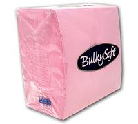 BulkySoft Tovaglioli di carta 2 veli, tinta unita, morbidi, per cucina, feste ed eventi, stoviglie usa e getta a prova di strappo, 33 × 33 cm, confezione da 100 tovaglioli da cucina, colore: rosa