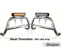 Bull Bar + Bar LED Da 17" Per Mitsubishi L200 2005 - 2012 Con Nome Rimovibile