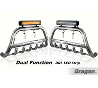 Bull BAR + Barra LED Per vauxhall opel vivaro 2002 - 2014 Basso Staccabile