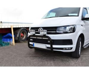 Bull Bar NERO + Fari A Spot Per Citroen Jumpy 07-16 Paracolpi In Acciaio