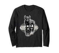 Bull Bear Reflection Mercato azionario Trader Maglia a Manica