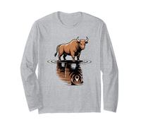 Bull Bear Reflection Mercato azionario Trader Maglia a Manica