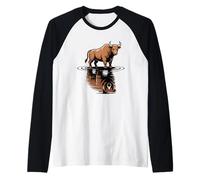 Bull Bear Reflection Mercato azionario Trader Maglia con Maniche Raglan