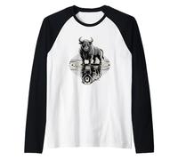Bull Bear Reflection Mercato azionario Trader Maglia con Maniche Raglan