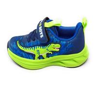 Bull Boys DNAL5155 Explorator Rex Scarpe con Luci per Bambino,Blu e Verde,Chiusura a Strappo,Dinosauro T-Rex (Blu Verde, Sistema Taglie Calzature EU, Bambino Piccolo (2-5 Anni), Numero, Media, 25)