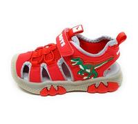 Bull Boys Sandali Sportivi per Bambini con luci nel Velociraptor,Rosso,A Strappo,Modello DNCL5053 (Rosso, Sistema Taglie Calzature EU, Bambino Piccolo (2-5 anni), Numero, Media, 26)