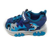 Bull Boys Sandalo DNCL5192 blu Mosasauro a punta chiusa,Luci LED,Suola Ammortizzata con Impronta Dinosauro,A Strappo (Blu, Sistema Taglie Calzature EU, Adolescente, Numero, Media, 31)