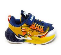 Bull Boys Scarpe DNAL5118 Jurassic Rex Blu e Giallo,Sneaker a strappo con Dinosauro T-Rex e luci,Ammortizzata (Blu e giallo, Sistema Taglie Calzature EU, Bambino Piccolo (2-5 anni), Numero, Media, 26)
