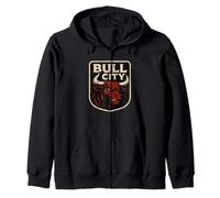 Bull City Durham NC 919 North Carolina Bull Head Uomo Donna Felpa con Cappuccio