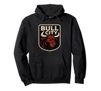Bull City Durham NC 919 North Carolina Bull Head Uomo Donna Felpa con Cappuccio