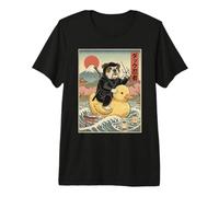 Bull Dog Ninja Giappone Vintage Giapponese Ukiyo-e Art Maglietta Premium