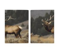 Bull Elk Porta passaporto ultra sottile in pelle PU organizer per documenti da viaggio compatto premium internazionale per passaporto americano copertura per donne uomini
