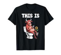 Bull is Sitting On A Toilet With Smartphone Bullshit Crap Maglietta