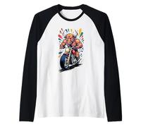 Bull On Moto Maglia con Maniche Raglan