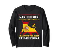 Bull Run Esecuzione Dei Tori A Pamplona July San Fermin Maglia a Manica