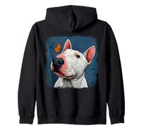 Bull Terrier Allegro con Farfalla Felpa con Cappuccio
