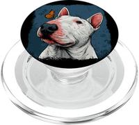 Bull terrier allegro con farfalla PopSockets PopGrip per MagSafe