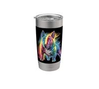 Bull Terrier con i colori dell'arcobaleno Bicchiere termico in acciaio inox doppia parete
