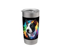 Bull Terrier con i colori dell'arcobaleno Bicchiere termico in acciaio inox doppia parete