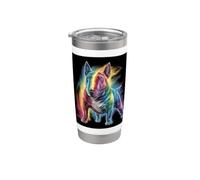 Bull Terrier con i colori dell'arcobaleno Bicchiere termico in acciaio inox doppia parete