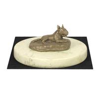 Bull Terrier - Figura Con Cane Su Sandigem Marmo Art Dog