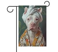 Bull Terrier in accappatoio Poster_ Dog Poster_ Bull Terrier Bagno Print_ Dog Wall Art _ Ritratto Bull Terrier _ Animale Domestico Cane Bagno Poster-1_4 Bandiera Outdoor Garden Popolare Moderno