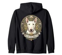 Bull Terrier Inglese Bianco Elegante Art Nouveau Felpa con Cappuccio