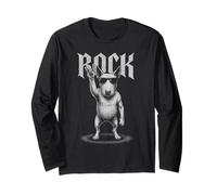 Bull Terrier inglese, musica rock, retrò, vintage, amante dei cani Maglia a Manica