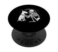 Bull Terrier inglese Skeleton Moon Halloween, amante dei cani PopSockets PopGrip Adesivo