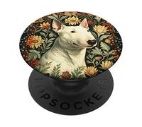 Bull Terrier Inglese Vintage Botanico PopSockets PopGrip Adesivo