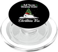 Bull Terrier My Dog Sleeping Under Christmas Tree Puppy Xmas PopSockets PopGrip per MagSafe