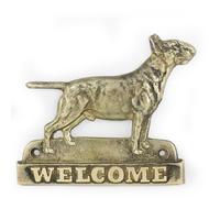Bull Terrier - Piastra In Ottone Con Iscrizione 'WELCOME' Art Dog DE