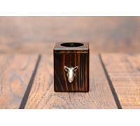 Bull Terrier - Portacandele In Legno Con L'Immagine Di Un Cane, ArtDog Tipo 2 DE