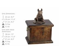 Bull Terrier Seduto, Urna, Bronzo Freddo, ArtDog, DE, Tipo 1