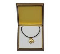 Bull Terrier tipo 2 - collana rivestita in oro in una scatola, Art Dog IT