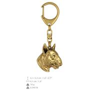 Bull Terrier Tipo 3 - Placcato Oro Portachiavi Con Uno Cane Art Dog