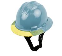 Bullard AboveView Elevate Safety Hardhat a 3 costine, con sottogola a 3 punti, cuscinetto per sopracciglia in vinile, visiera gialla, azzurro cielo