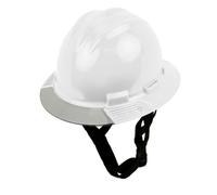 Bullard AboveView Elevate Safety Hardhat a 3 costine, con sottogola a 3 punti, cuscinetto per sopracciglia in vinile, visiera grigia, bianco